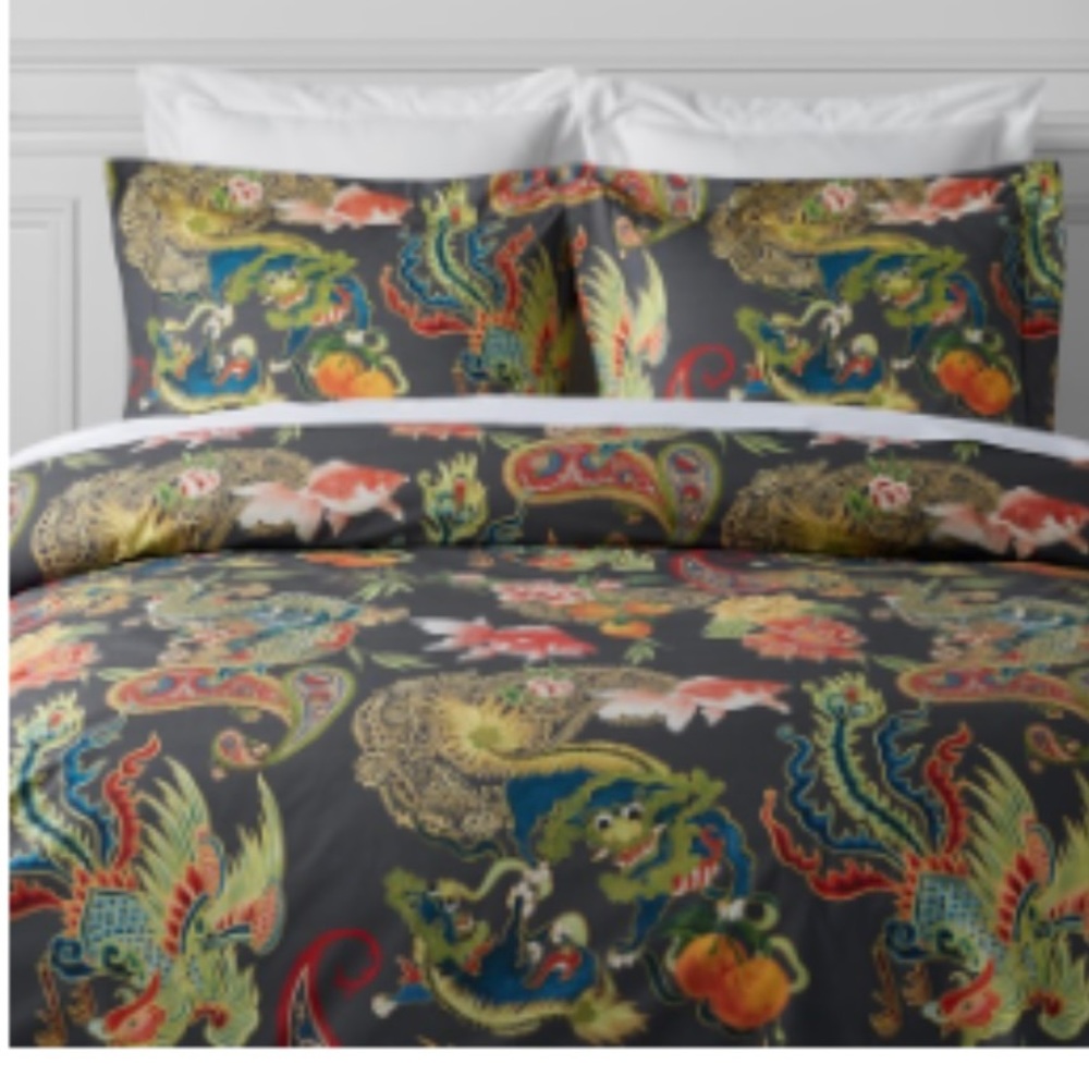 Williams-Sonoma New Moon Printed King Duvet Cover & Two King shams